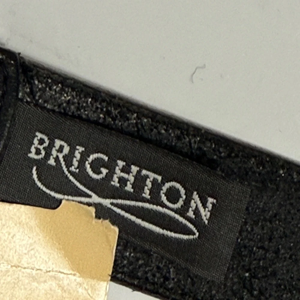 Brighton Black Leather Belt with Silver Details